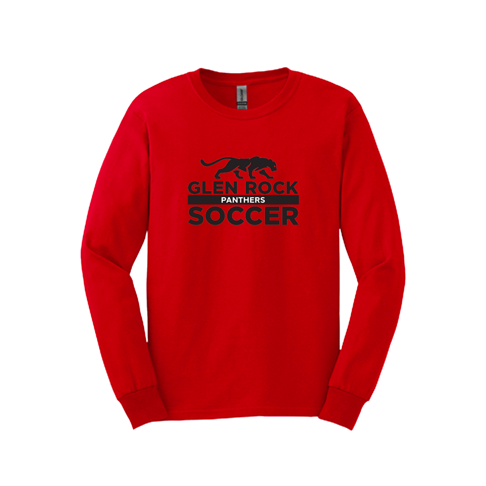 Glen Rock HS Boy's Soccer Gildan Ultra Cotton LS Tee (Red)