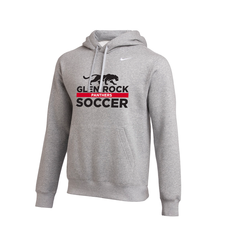 Glen Rock HS Boy's Soccer Nike Club Fleece Hoodie (Grey)