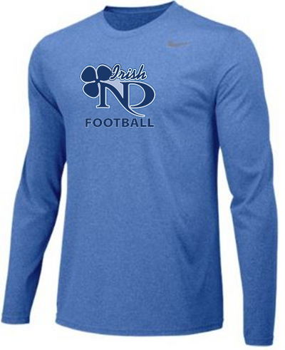 NDHS Football Nike Youth & Adult Long Sleeve Legend Tee (Valor Blue)